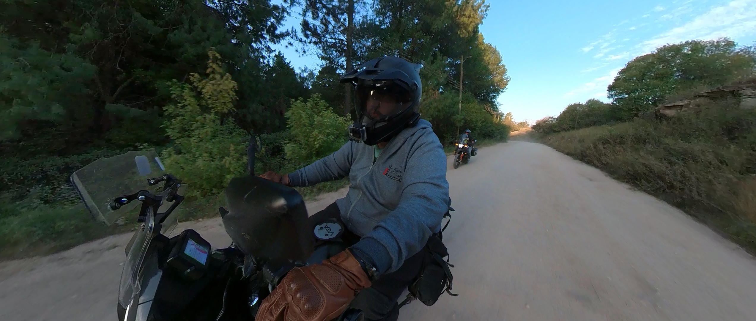 Leonardo riding through mountain passes in Argentina